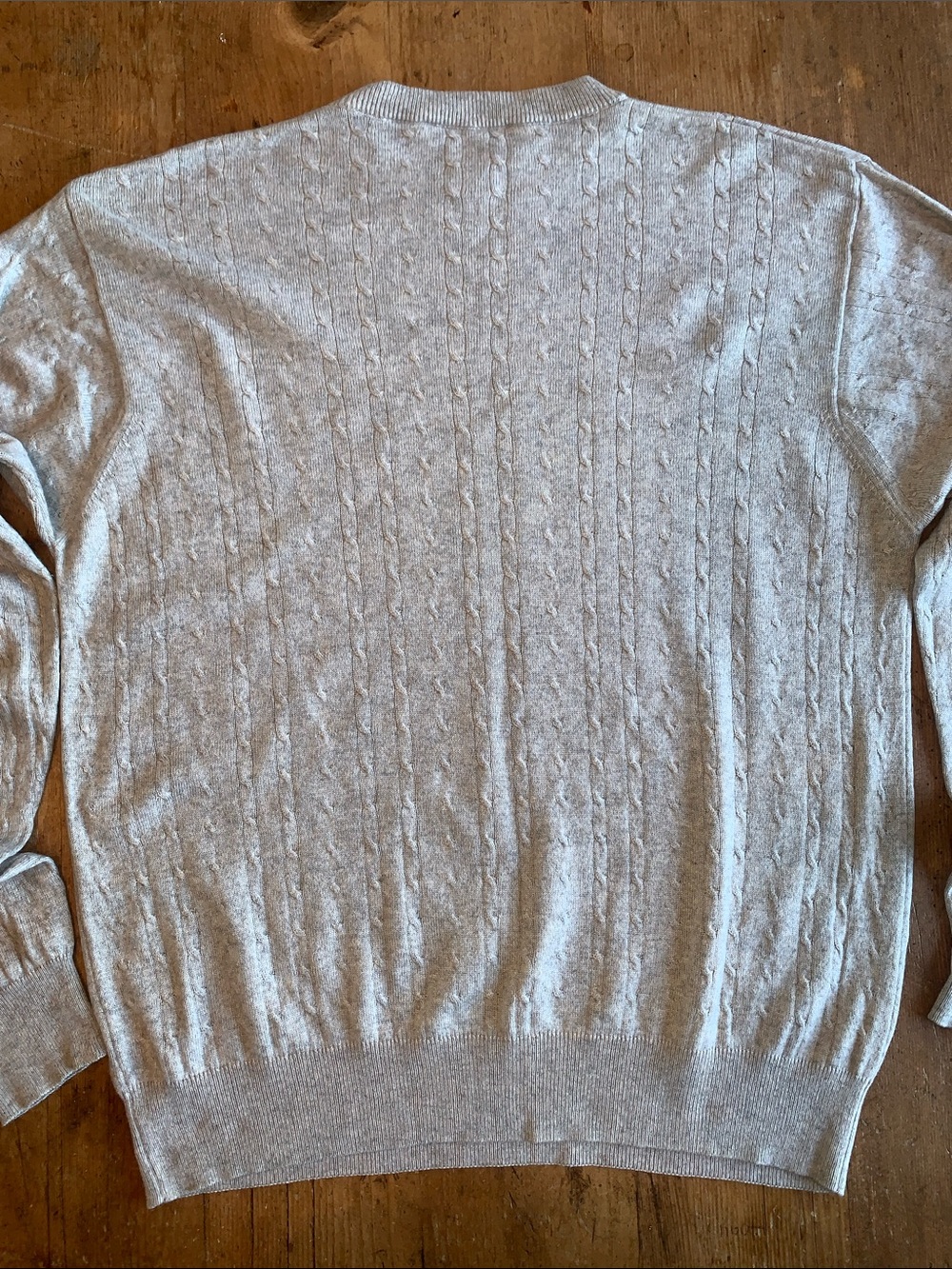I Levrieri Italian Cashmere Silk Light Gray Cable-Knit Crewneck Sweater - Picture 10 of 16